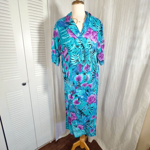 Michele Leslie Skirt Set Size L Women’s Vintage 2-piece Tropical Print - Picture 7 of 8